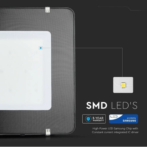 LED SAMSUNG CHIP LED/500W/230V IP65 4000K sort | Lampemania