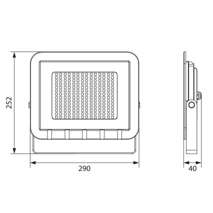 LED projektør ALUM 1xLED/100W/230V IP65 4000K