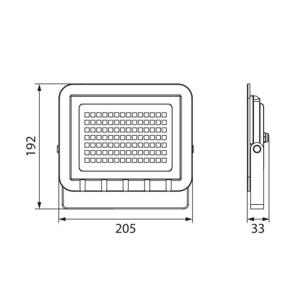 LED projektør ALUM 1xLED/50W/230V IP65 4000K