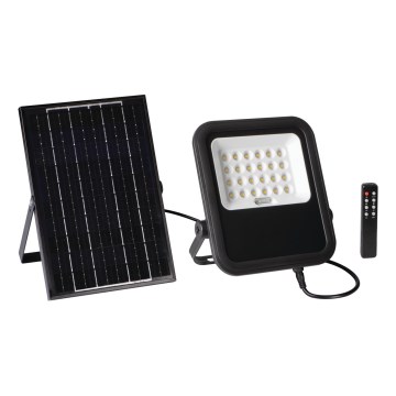 LED projektør dæmpbar med solpanel og dusk sensor LED/10W/10000 mAh 3,2V IP65 + fjernbetjening