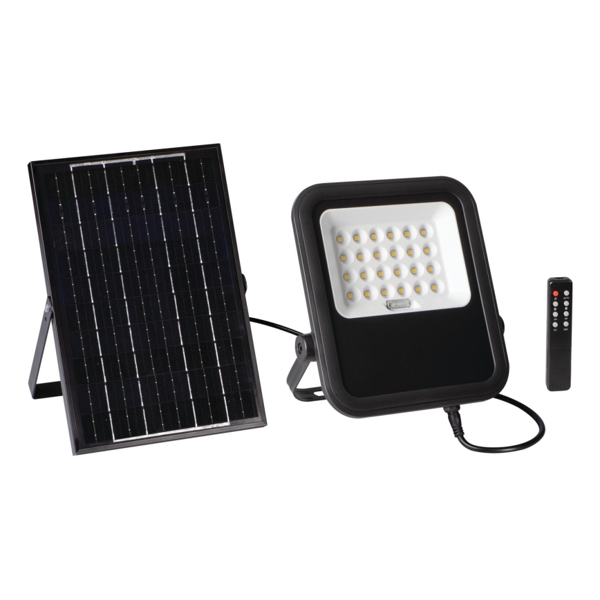 LED projektør dæmpbar med solpanel og dusk sensor LED/10W/10000 mAh 3,2V IP65 + fjernbetjening