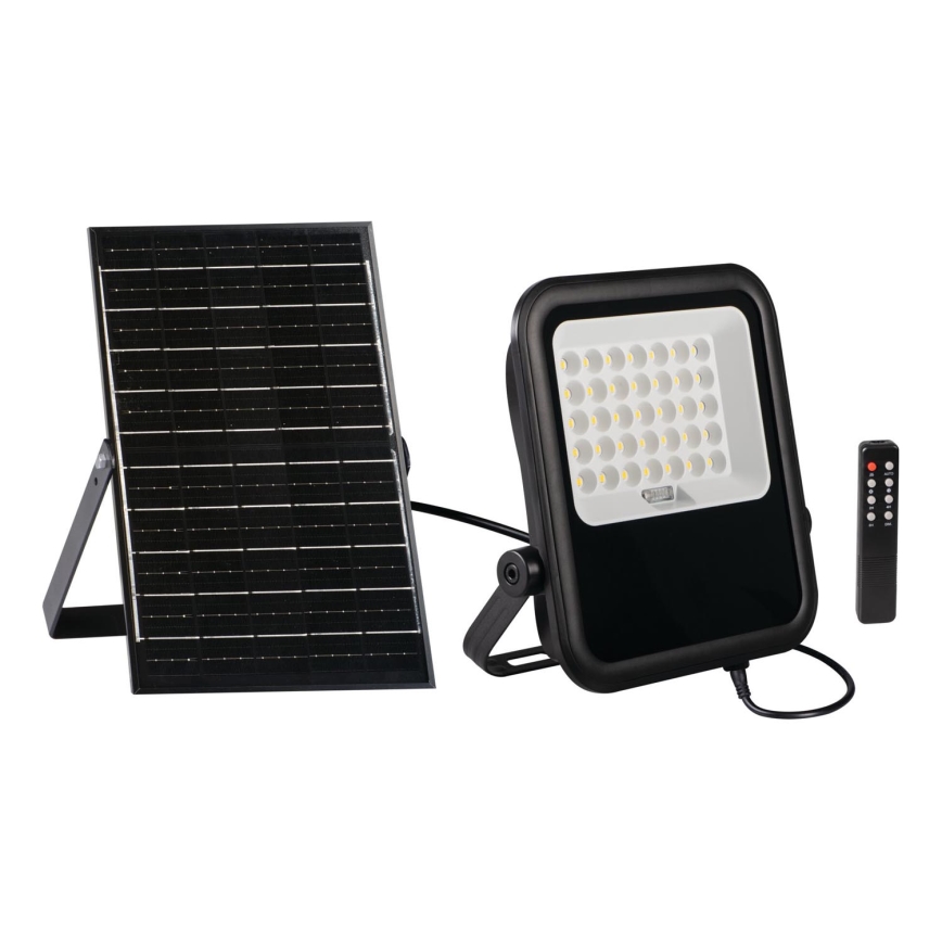 LED projektør dæmpbar med solpanel og dusk sensor LED/15W/15000 mAh 3,2V IP65 + fjernbetjening