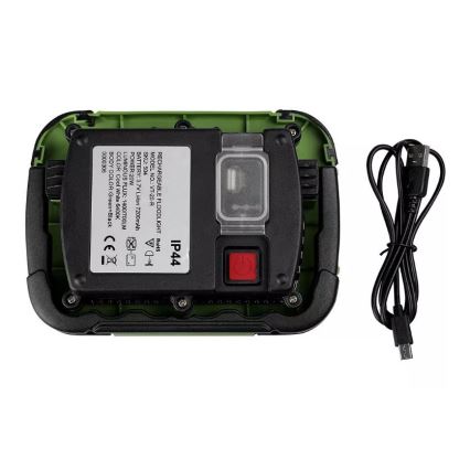 LED projektør dæmpbar og genopladelig SAMSUNG CHIP + funktion SOS LED/10W/3,7V/USB IP44 4000K 3600 mAh grøn