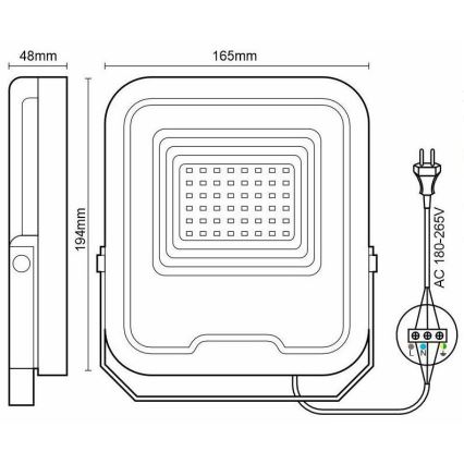 LED projektør dæmpbar RGB-farver LED/30W/230V 3000K-6500K Wi-Fi Tuya IP65