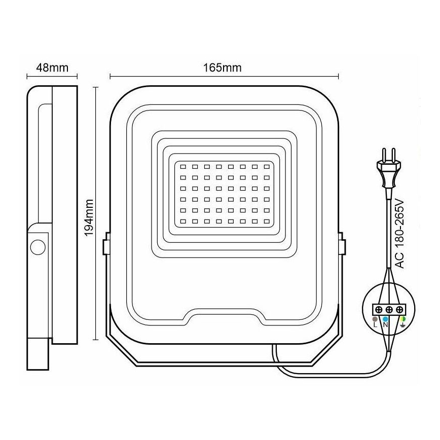 LED projektør dæmpbar RGB-farver LED/30W/230V 3000K-6500K Wi-Fi Tuya IP65