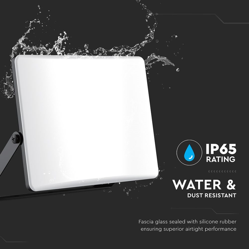 LED projektør LED/100W/230V 3000/4000/6500K IP65 sort