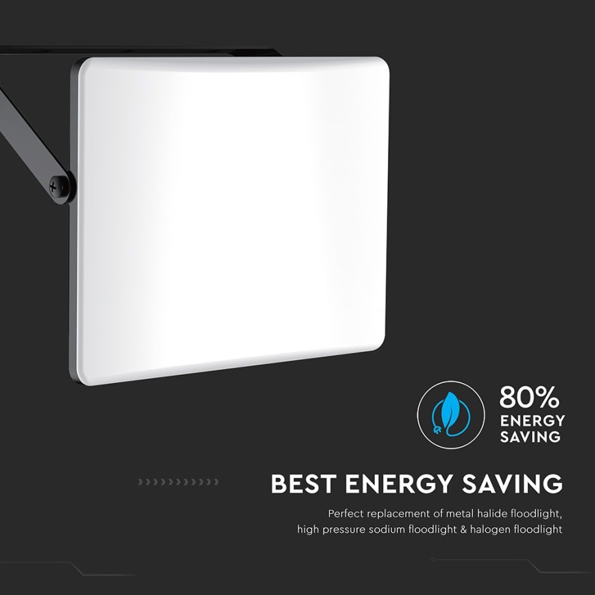LED projektør LED/100W/230V 3000/4000/6500K IP65 sort