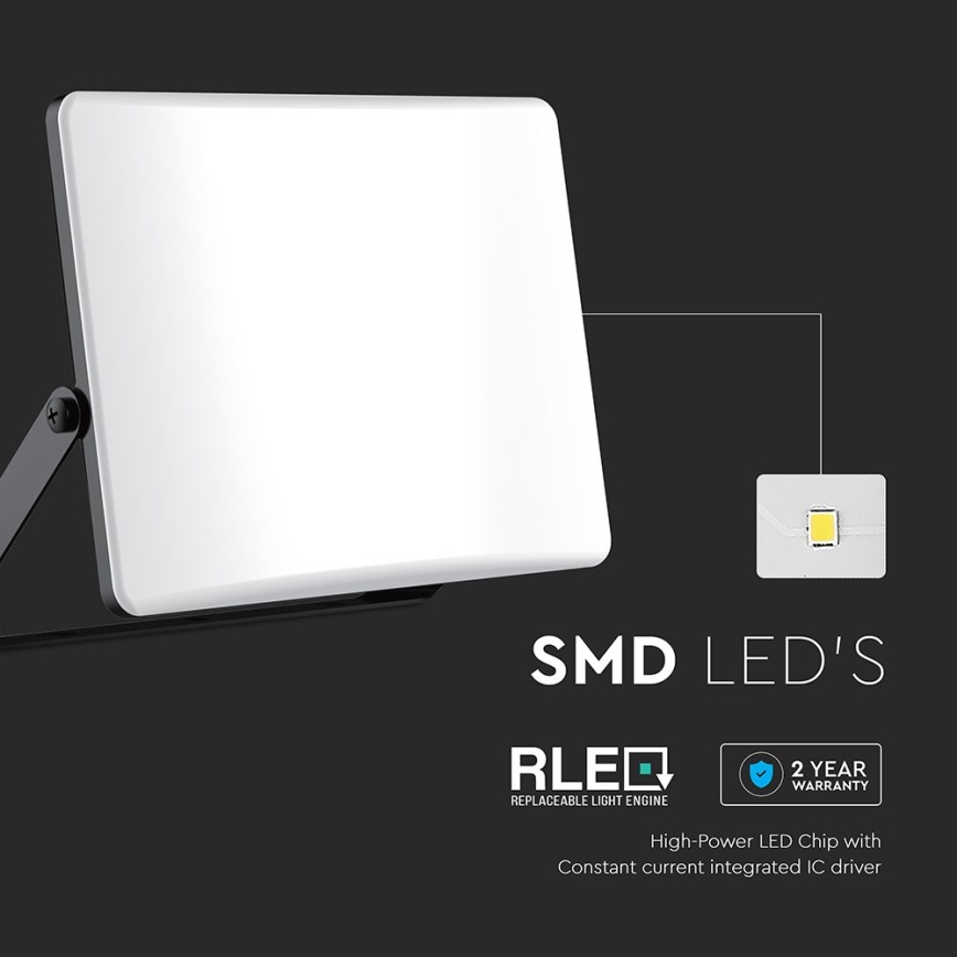 LED projektør LED/100W/230V 3000/4000/6500K IP65 sort