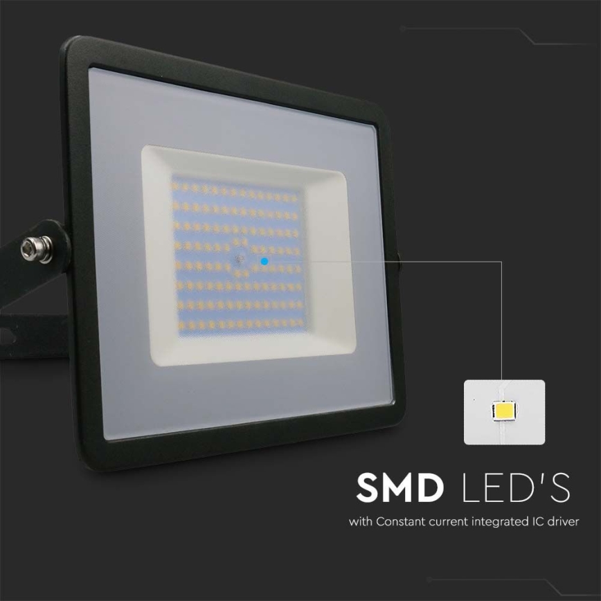 LED projektør LED/100W/230V 4000K IP65 sort