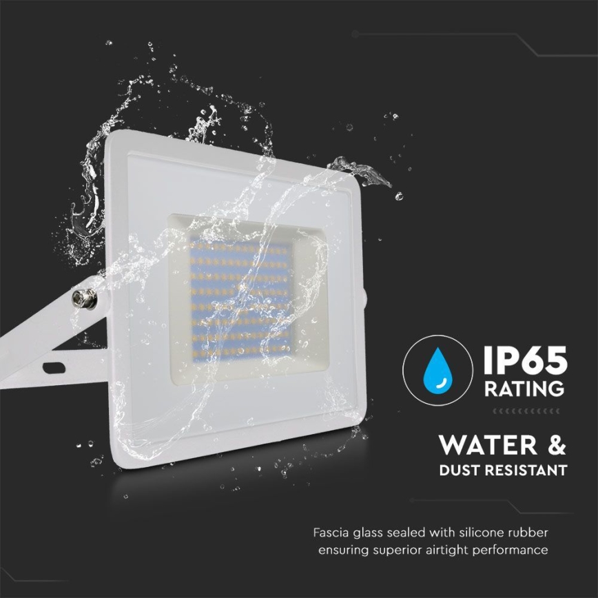 LED projektør LED/100W/230V 6500K IP65 hvid