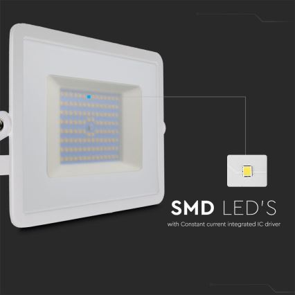 LED projektør LED/100W/230V 6500K IP65 hvid