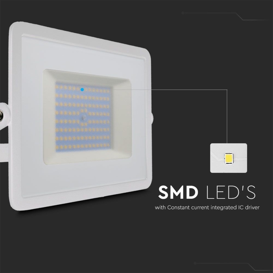 LED projektør LED/100W/230V 6500K IP65 hvid