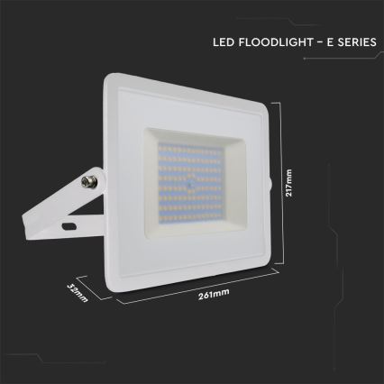 LED projektør LED/100W/230V 6500K IP65 hvid