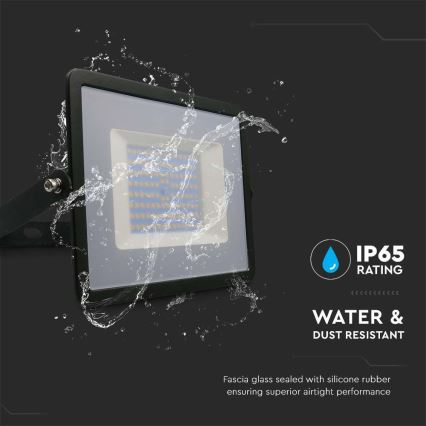 LED projektør LED/100W/230V 6500K IP65 sort