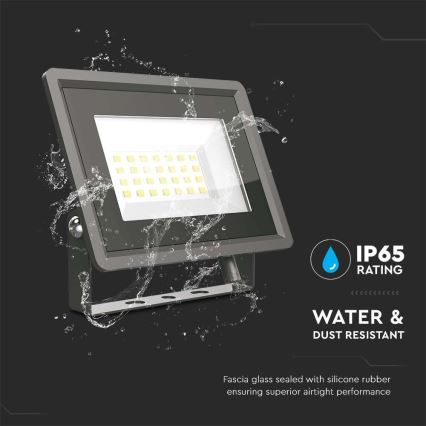 LED-projektør LED/20W/230V 6500K IP65 sort