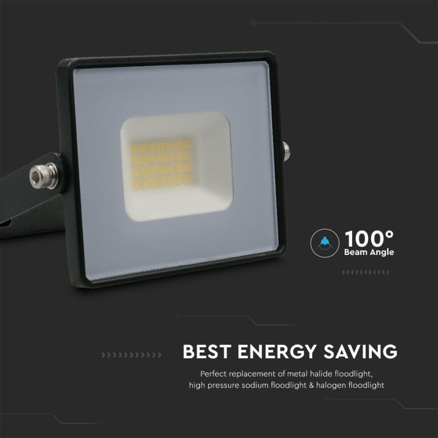 LED projektør LED/20W/230V 6500K IP65 sort