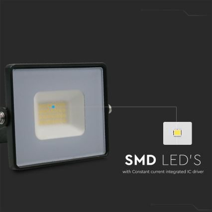 LED projektør LED/20W/230V 6500K IP65 sort