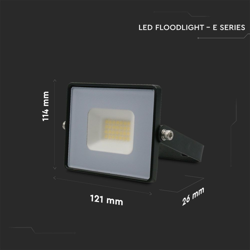LED projektør LED/20W/230V 6500K IP65 sort