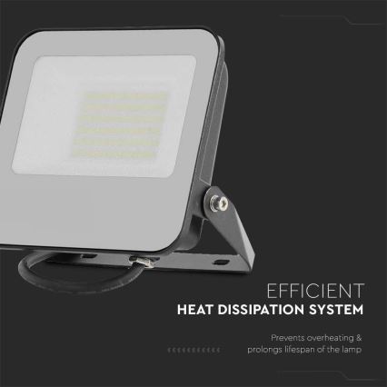 LED projektør LED/50W/230V 4000K IP65 sort