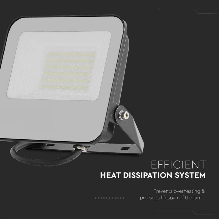 LED projektør LED/50W/230V 4000K IP65 sort
