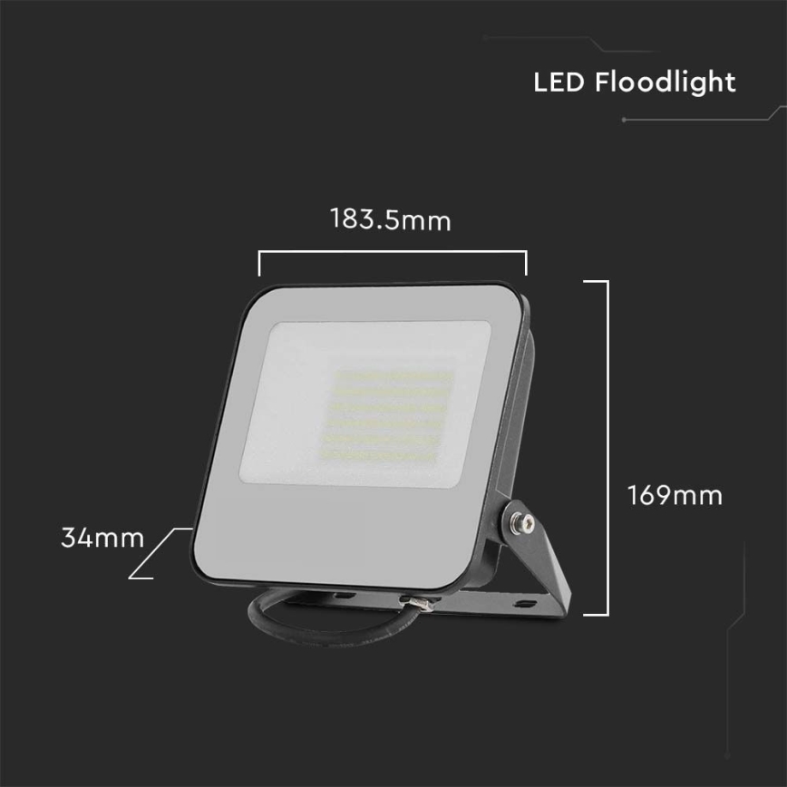 LED projektør LED/50W/230V 4000K IP65 sort