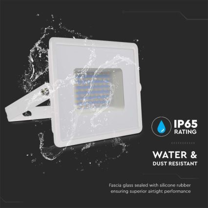 LED projektør LED/50W/230V 6500K IP65 hvid