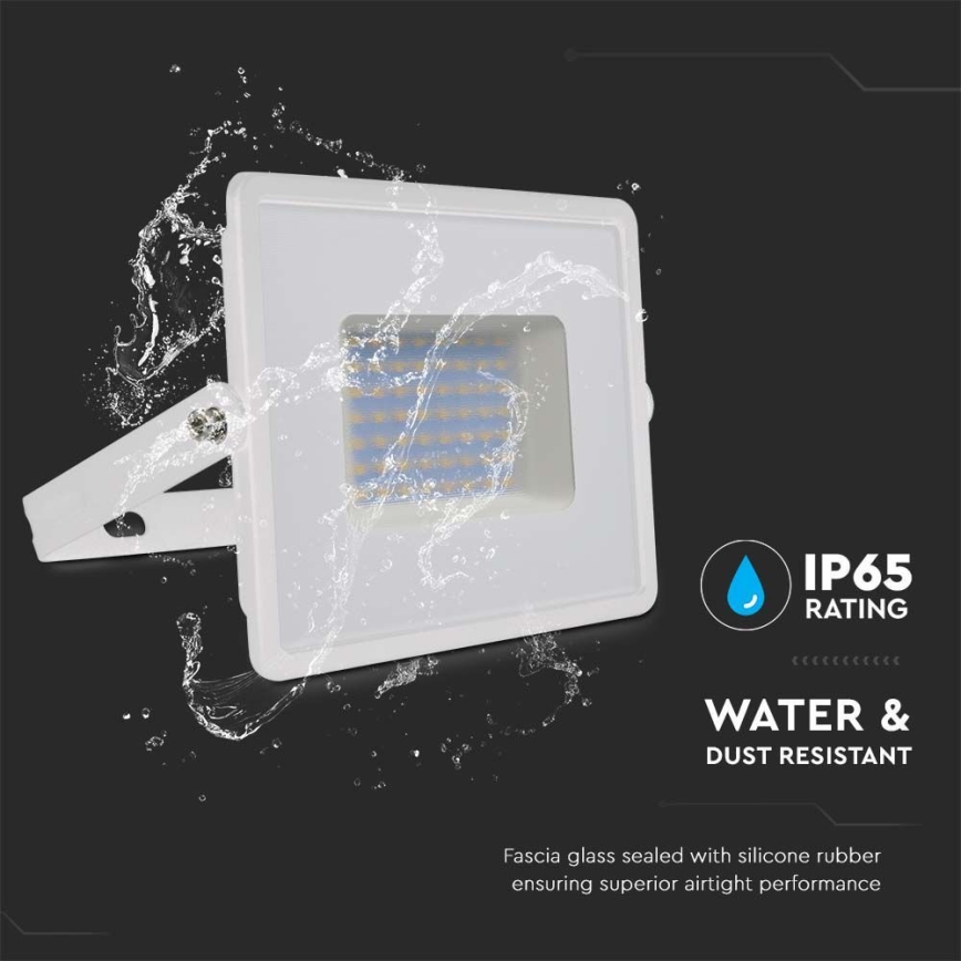 LED projektør LED/50W/230V 6500K IP65 hvid