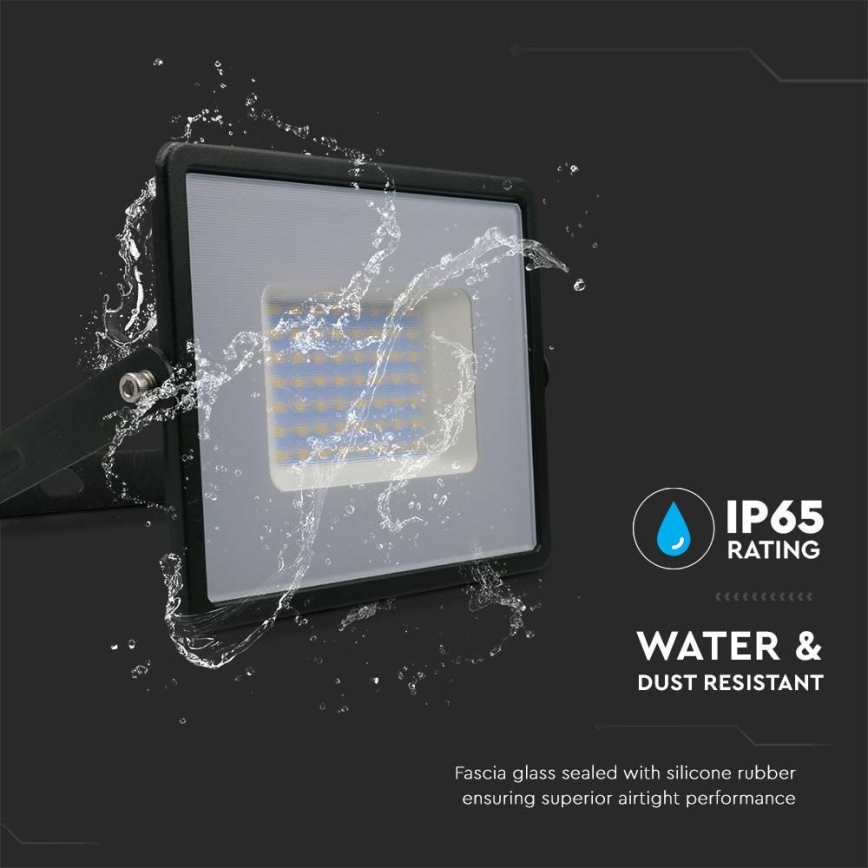 LED projektør LED/50W/230V 6500K IP65 sort