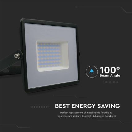 LED projektør LED/50W/230V 6500K IP65 sort