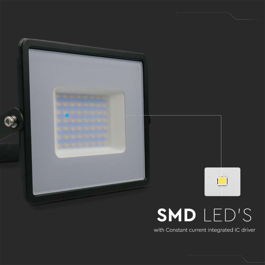 LED projektør LED/50W/230V 6500K IP65 sort