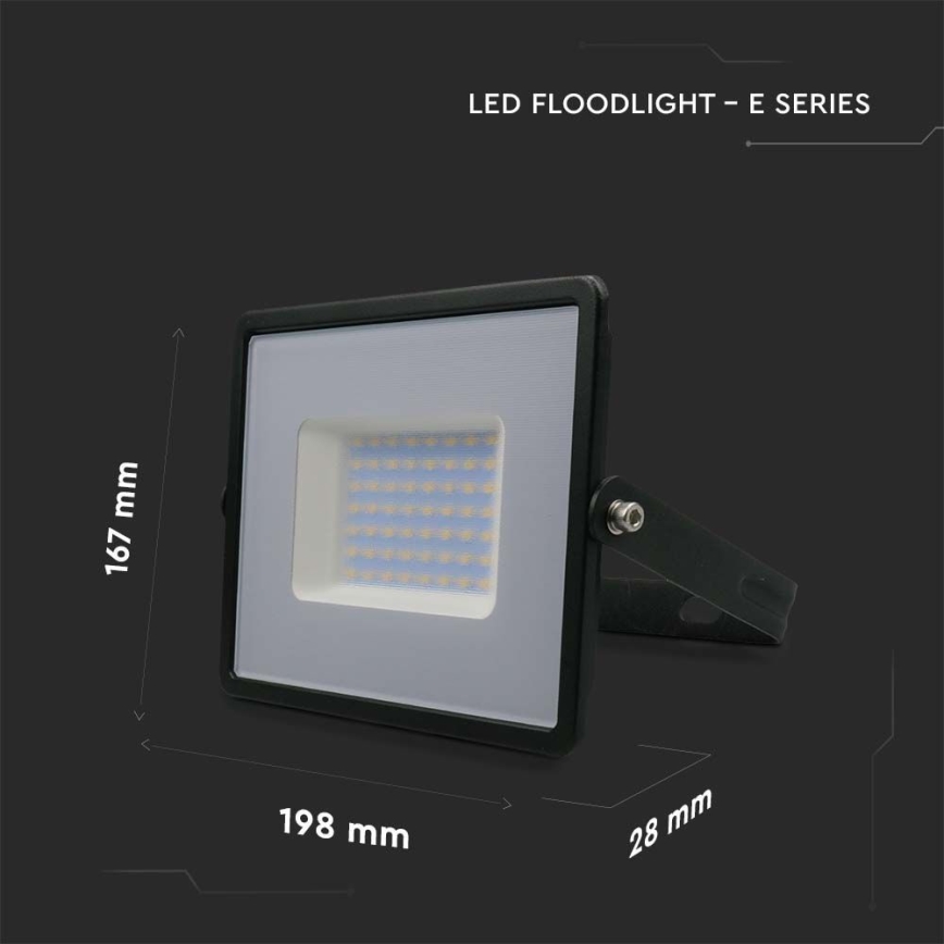 LED projektør LED/50W/230V 6500K IP65 sort