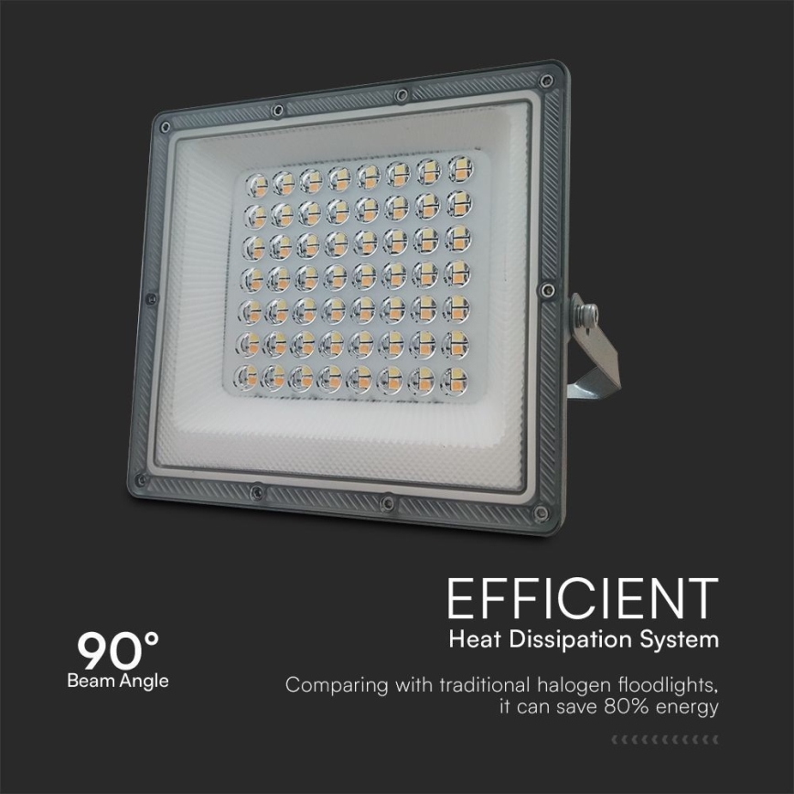 LED projektør LED/50W/230V IP65 3000/4000/6500K grå