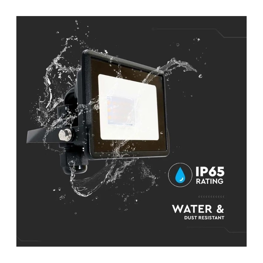 LED projektør m. direkte tilslutning SAMSUNG CHIP LED/10W/230V IP65 6500K sort