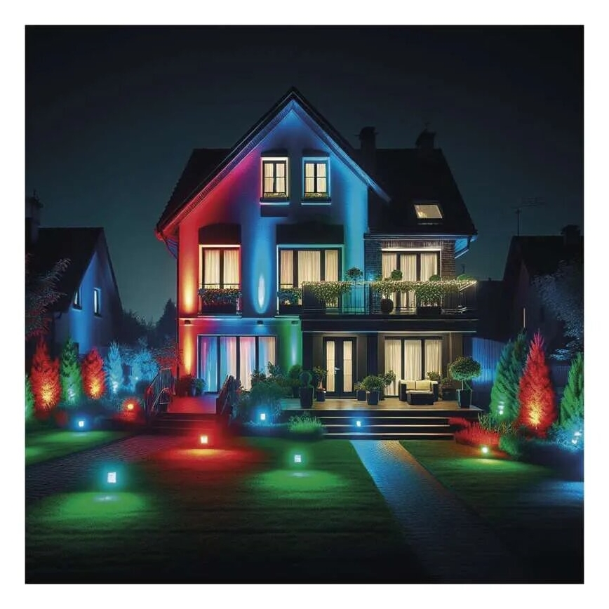 LED projektør m. RGB+CCT dæmpbar GoSmart LED/50W/230V 3000-6500K IP65 Wi-Fi Tuya