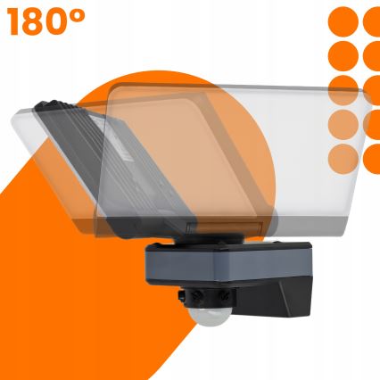 LED-projektør med bevægelses- og skumringssensor LED/44W/230V 4200K IP54 sort