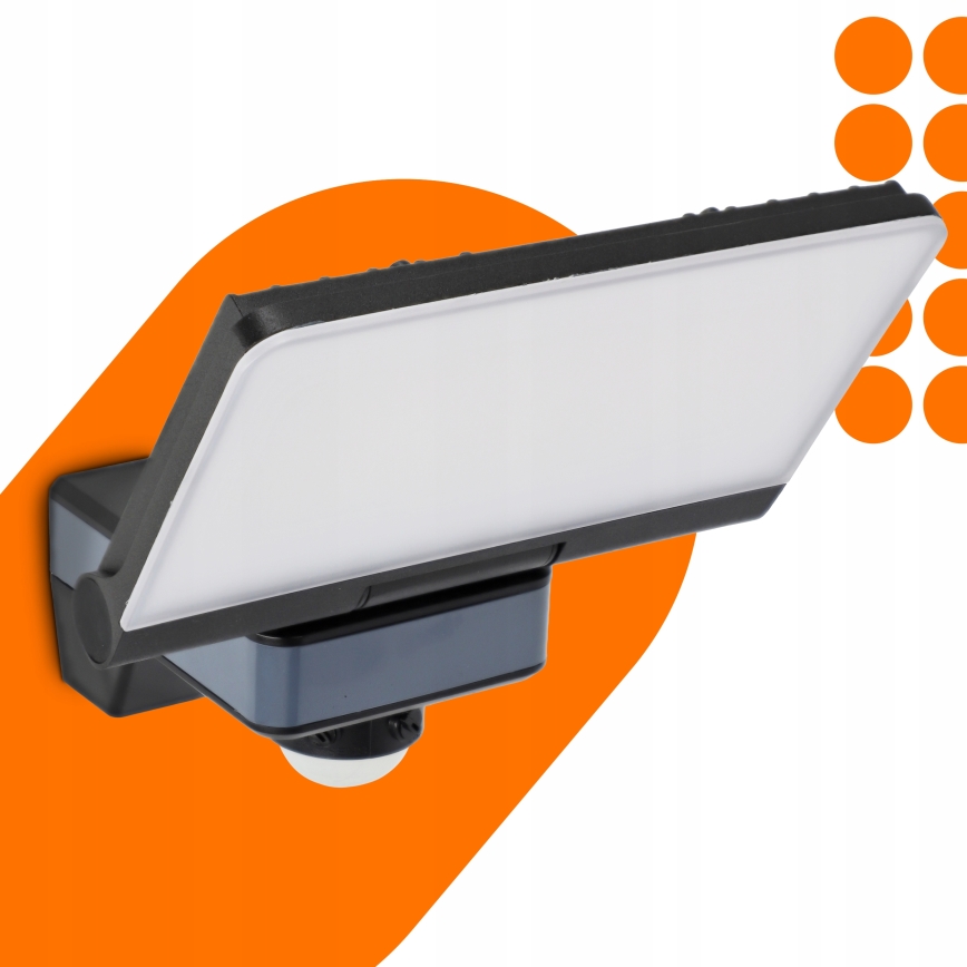 LED-projektør med bevægelses- og skumringssensor LED/44W/230V 4200K IP54 sort