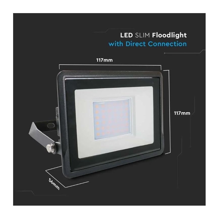 LED projektør med direkte forbindelse SAMSUNG CHIP LED/30W/230V IP65 4000K