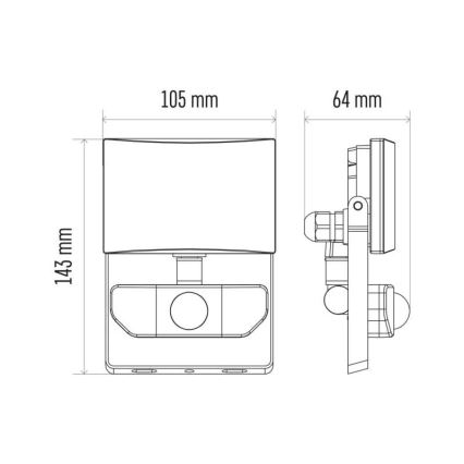 LED projektør med sensor LED/10,5W/230V IP54