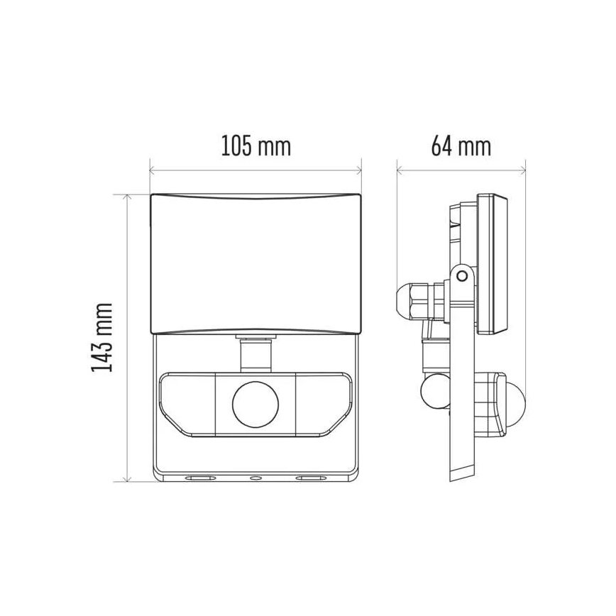 LED projektør med sensor LED/10,5W/230V IP54