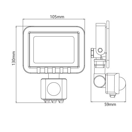 LED projektør med sensor LED/10W/230V IP65