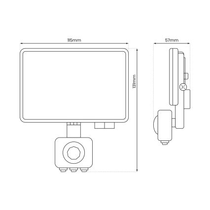 LED projektør med sensor LED/20W/230V 5000K IP44