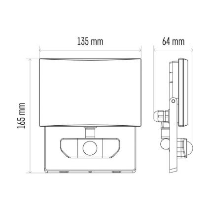 LED projektør med sensor LED/20W/230V IP54