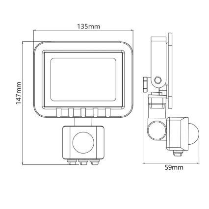 LED projektør med sensor LED/20W/230V IP65