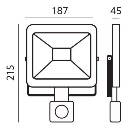 LED projektør med sensor LED/30W/230V 6500K IP44