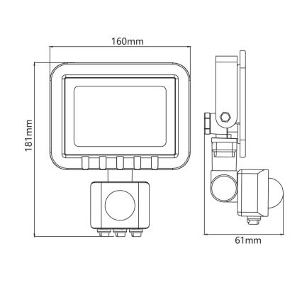 LED projektør med sensor LED/30W/230V IP65