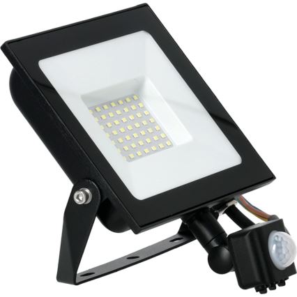 LED projektør med sensor LED/50W/230V 6500K IP44 sort