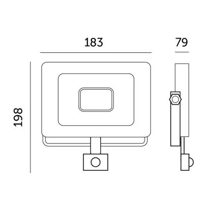 LED projektør med sensor LED/50W/230V 6500K IP44 sort