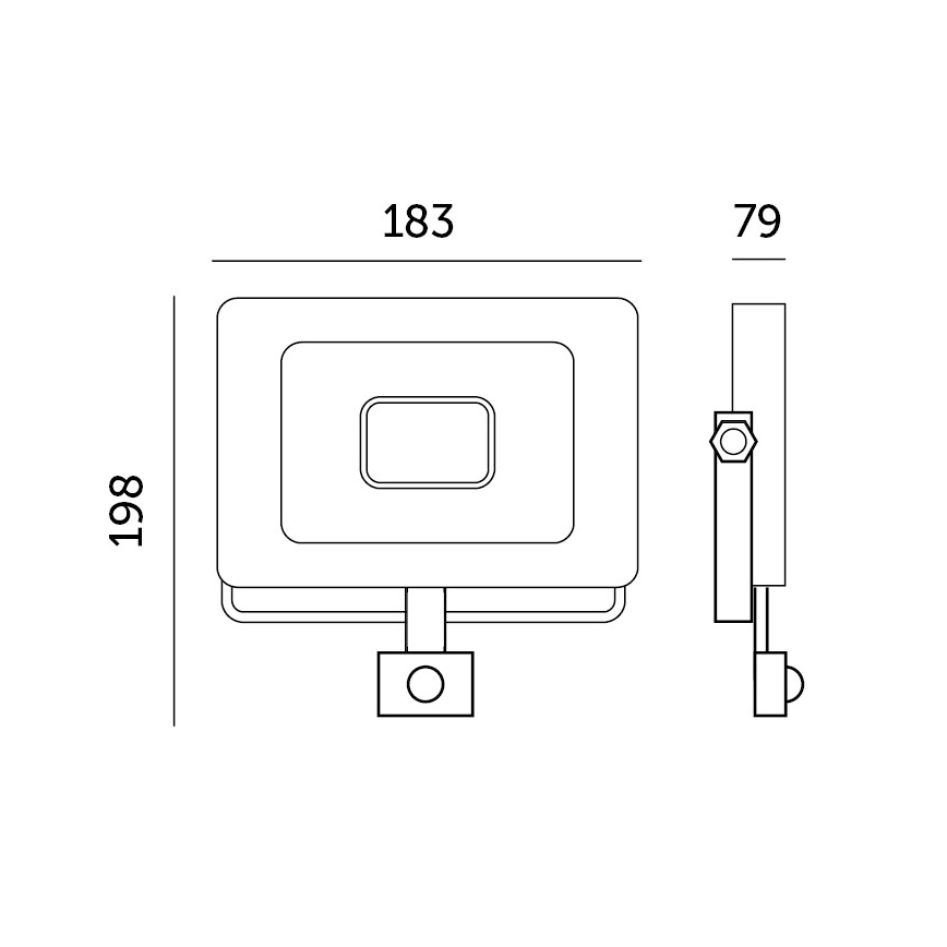 LED projektør med sensor LED/50W/230V 6500K IP44 sort