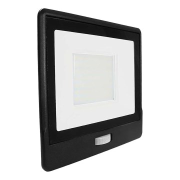 LED projektør med sensor LED/50W/230V 6500K IP65 sort