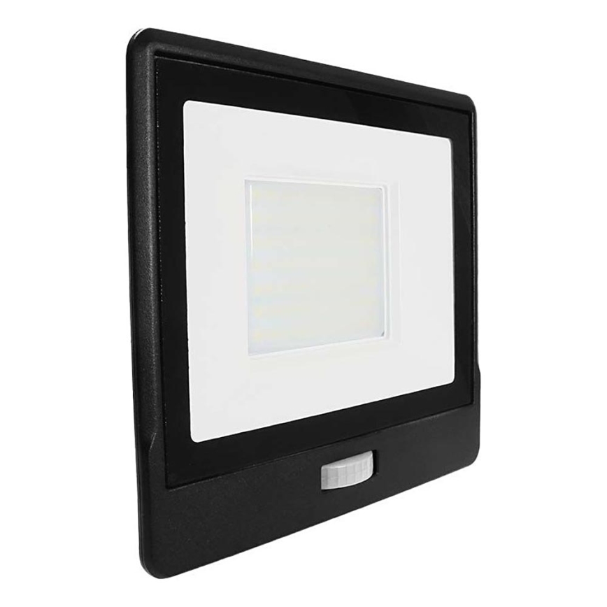 LED projektør med sensor LED/50W/230V 6500K IP65 sort